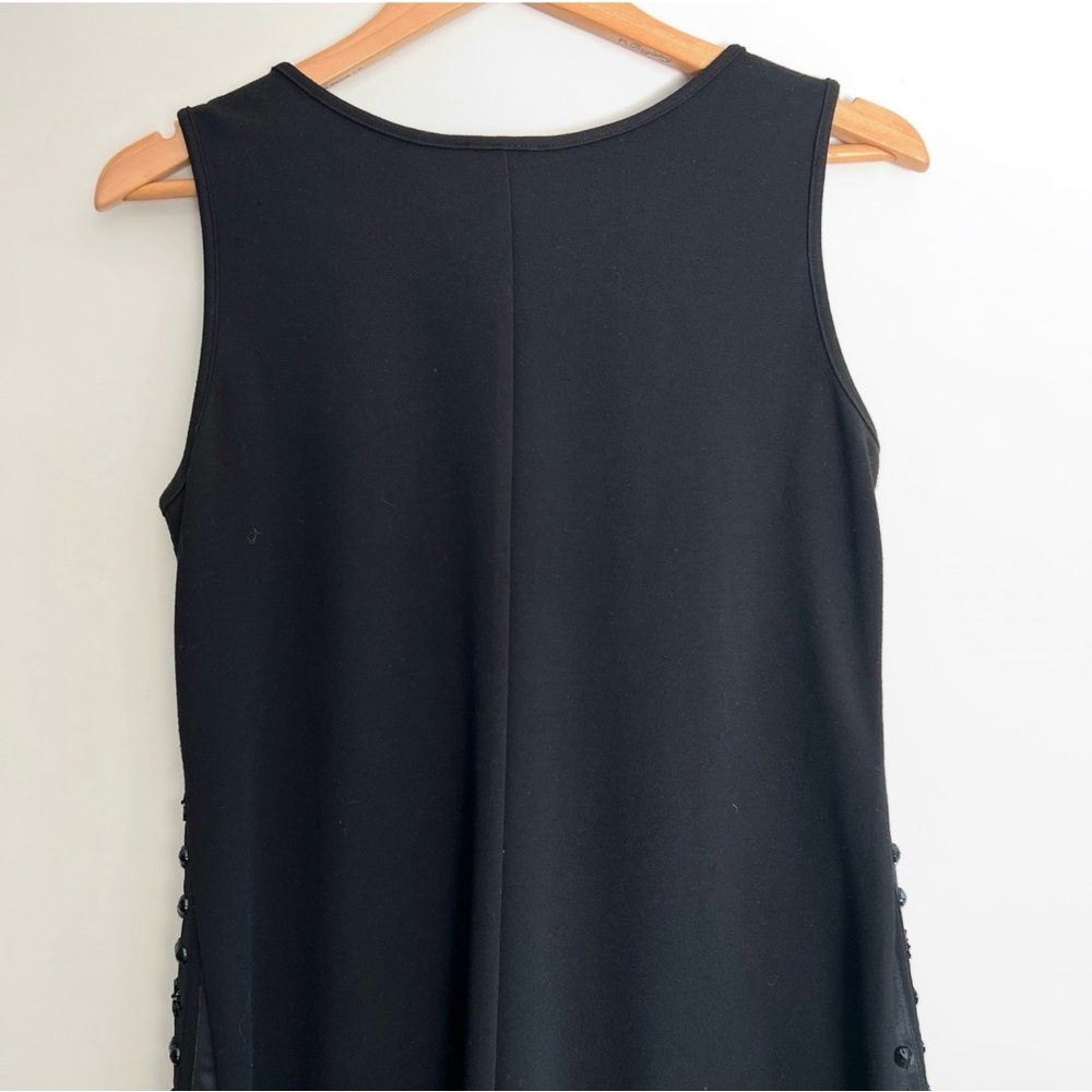 APART Black Beaded Stripes Sleeveless Cocktail Mid Length Sleek Boho Dress Sz 10 - Picture 8 of 16